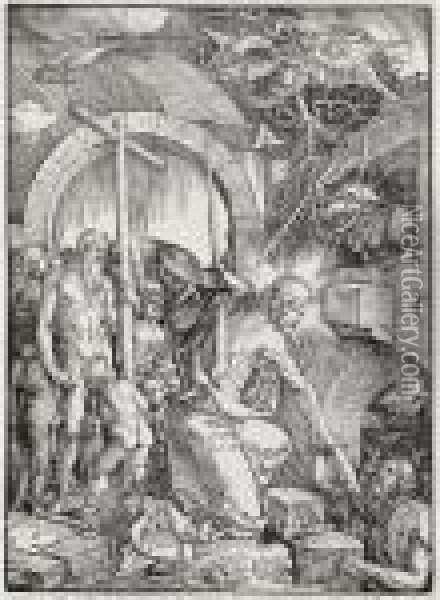 Christ In Limbo (b. 14; M., Holl. 121) Oil Painting - Albrecht Durer