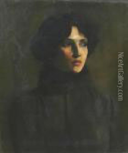 Portrait Of A Young Woman Oil Painting - Robert Henri