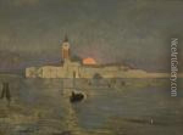 Insel In Der Lagune Von
 Venedig. Oil Painting - Manuel Wielandt