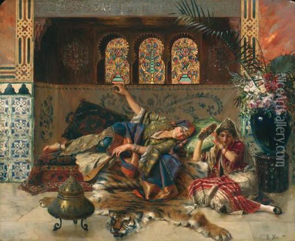 In The Harem Oil Painting - Rudolph Ernst
