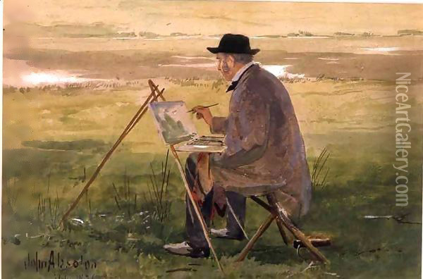 Portrait of the Artist Oil Painting - John Absolon