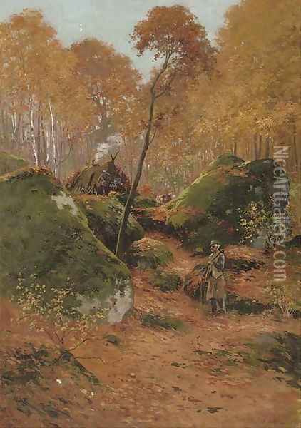 The elderly woodcutter Oil Painting - Charles Edward Halle