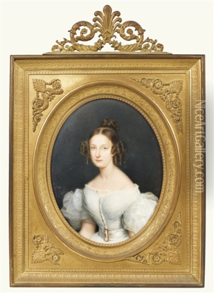 Princesse De Marie D'orleans, Future Princesse De Wurttemberg (1813-1839) Oil Painting - Jean Baptiste Joseph Duchesne