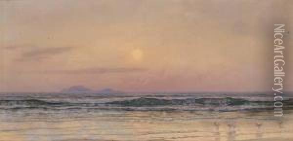 Sunset, Low Tide Oil Painting - John Edward Brett