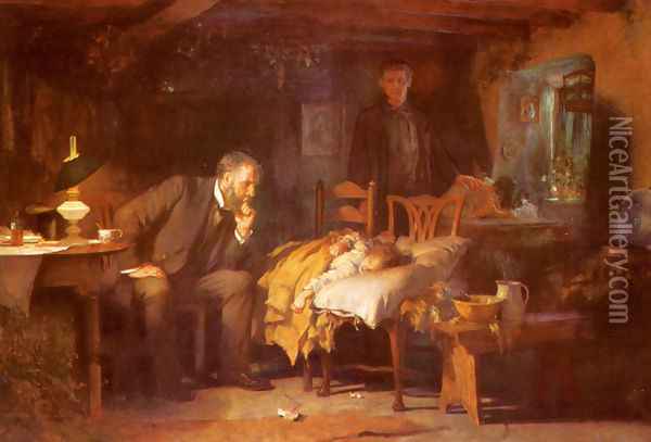 The Doctor Oil Painting - Sir Samuel Luke Fildes