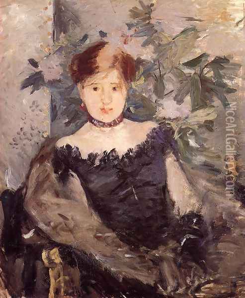 Woman in Black 1878 Oil Painting - Berthe Morisot