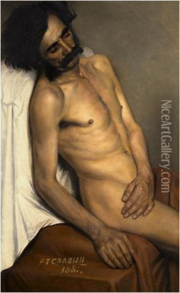 Homme Nu Assis Oil Painting - Fredrik Theodorus Grabijn