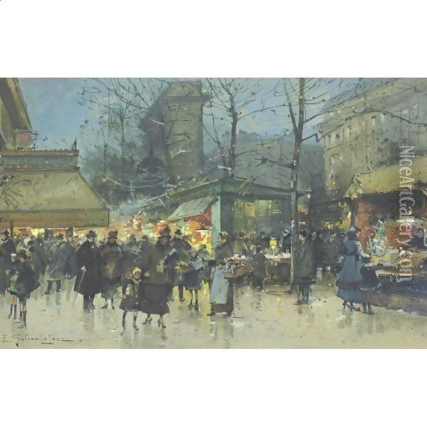 Les Grands Boulevards Oil Painting - Eugene Galien-Laloue