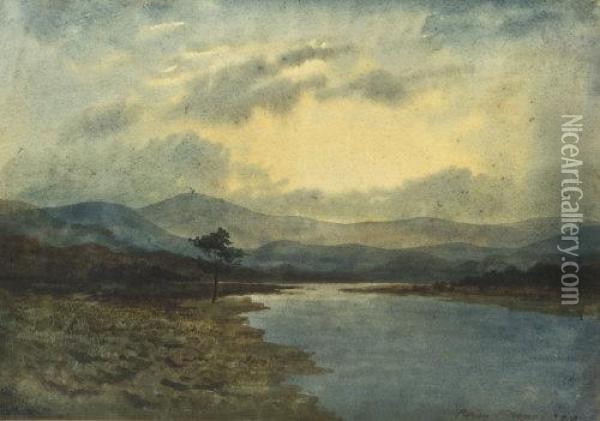 West Of Ireland River Landscape Oil Painting - William Percy French