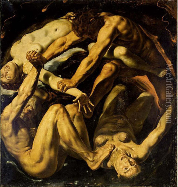 An Allegory Of The Four Elements Oil Painting - Ludovicus Finsonius (see FINSON, Louis)