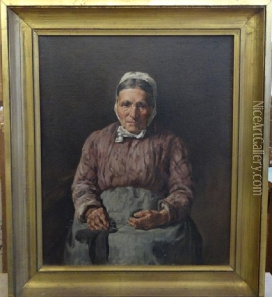 Portrait De Femme Oil Painting - Jean Joseph Marie Alphonse Moutte