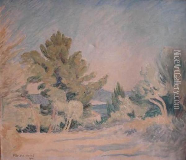 Vue De La Route A Sanary Oil Painting - Georges Chenard-Huche
