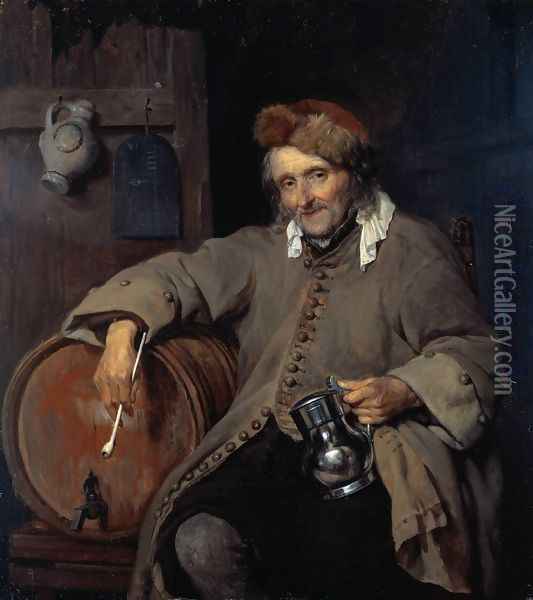 The Old Drinker Oil Painting - Gabriel Metsu