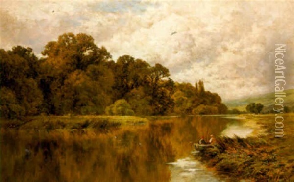 The Thames At Cleeve Oil Painting - Henry H. Parker