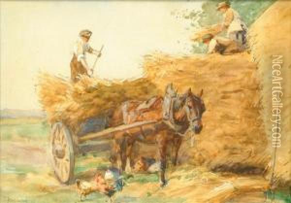 The Hay Stack Oil Painting - John Atkinson
