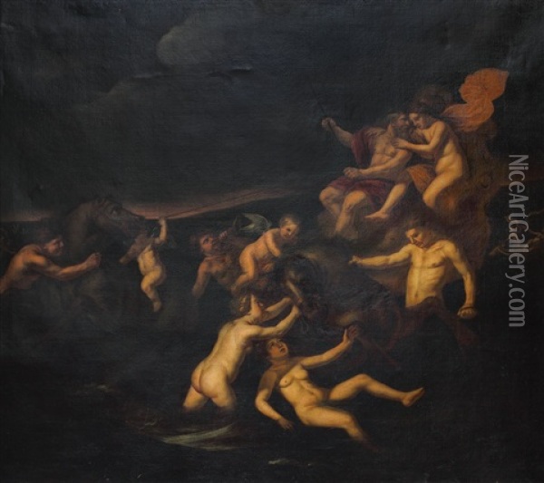 Triumful Lui Neptun Oil Painting - Carel van Savoyen