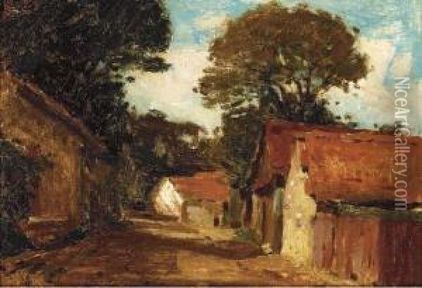 Town Road, Etaples Oil Painting - William S. Robinson