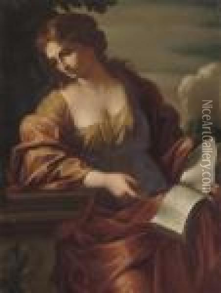 The Samian Sibyl Oil Painting - Pietro Da Cortona (Barrettini)