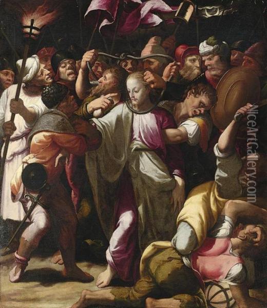 The Arrest Of Christ Oil Painting - Bernardino Campi