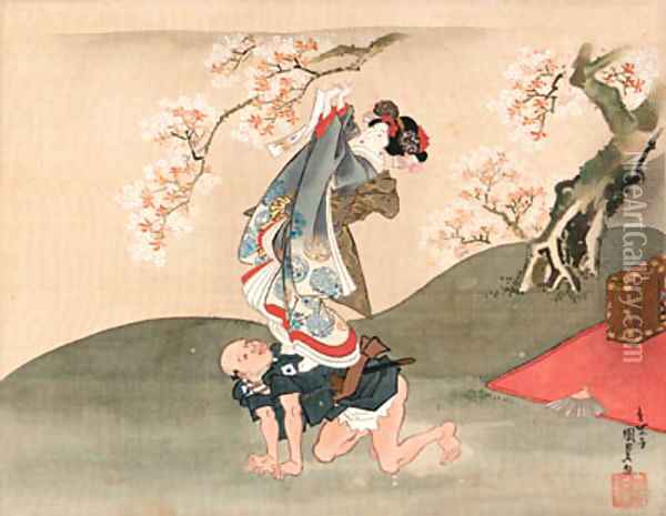 Beauties in spring and autumn Oil Painting - Utagawa Kunisada