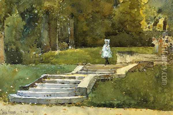 In the Park at St. Cloud Oil Painting - Frederick Childe Hassam