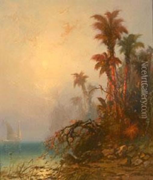 In The Tropics Oil Painting - Franklin Briscoe