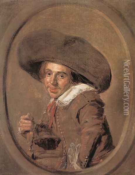 A Young Man in a Large Hat 1628-30 Oil Painting - Frans Hals