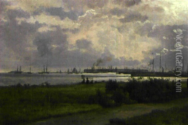 Repos Pres Du Port Oil Painting - Carl Frederik Peder Aagaard
