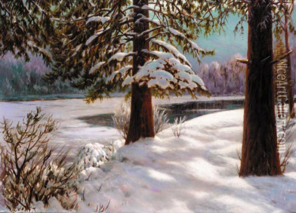 Winter Landscape Oil Painting - Petr Ivanovich L'Vov