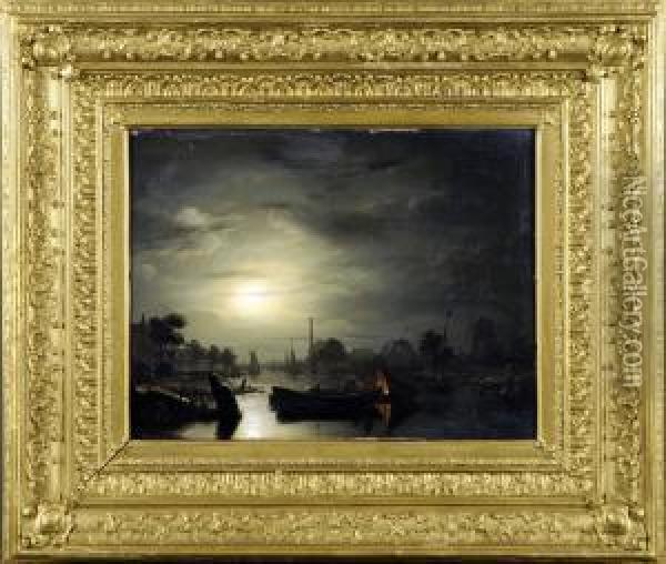 Clair De Lune Oil Painting - Petrus van Schendel