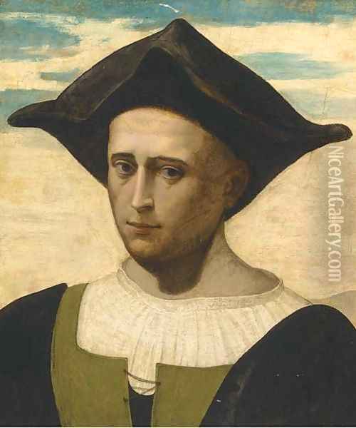 Portrait of a man Oil Painting - Francesco Franciabigio