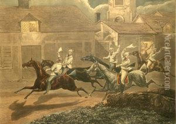 The First Steeple-chase On Record. Oil Painting - John Ii Harris