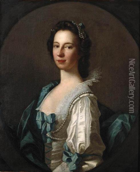 Portrait Of Mrs Cambell; Nee Susan Erskine Of Menzies Oil Painting - Allan Ramsay