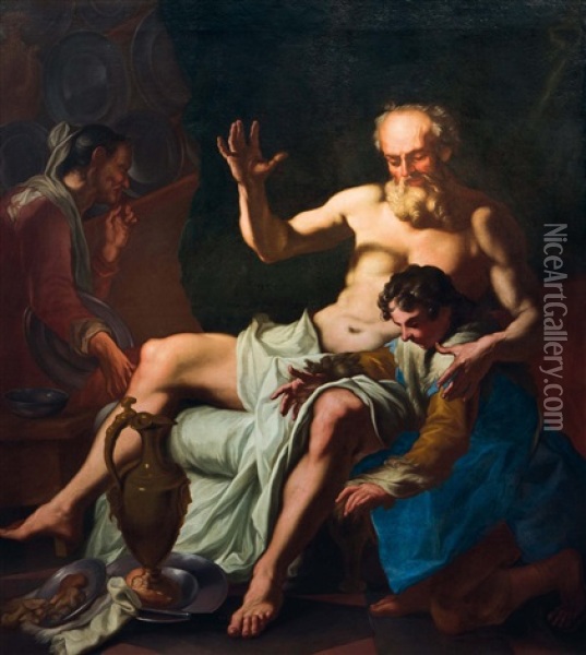 Esau E Giacobbe Oil Painting - Antonio Balestra