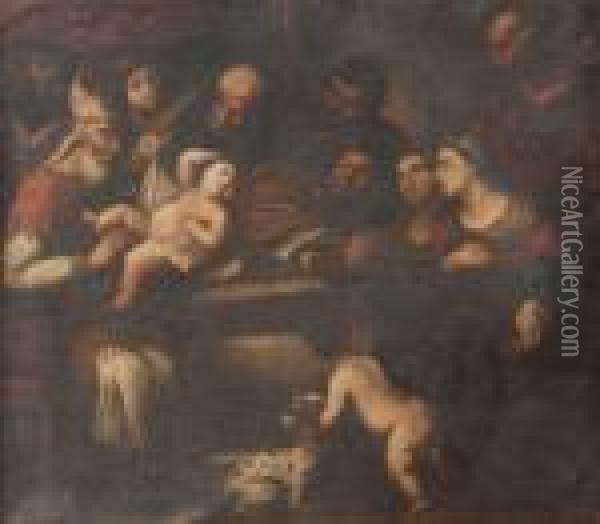 Circoncisione Oil Painting - Acopo D'Antonio Negretti (see Palma Giovane)