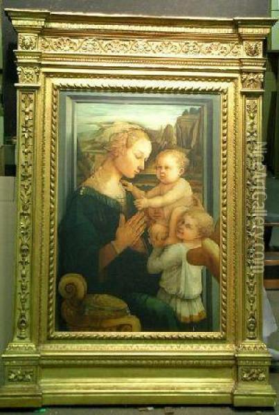 Madonna And Child With Angels Oil Painting - Filippo Lippi