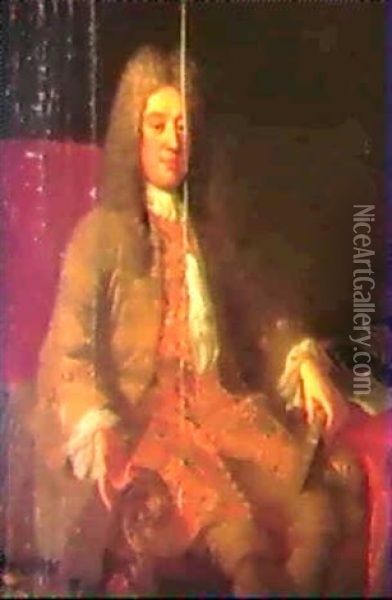 Portrait Of The Hon. Simon Harcourt Oil Painting - Alexis-Simon Belle