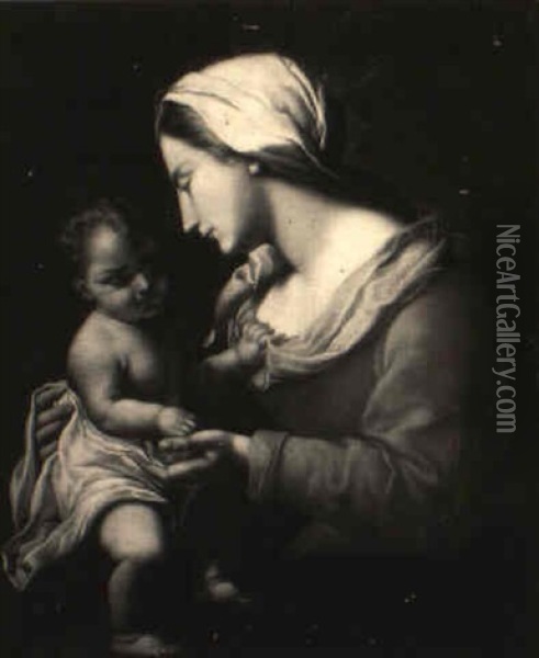 Madonna And Child Oil Painting - Simone Pignone