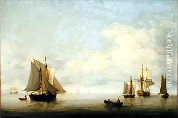 Seascape with Shipping Oil Painting - Charles Brooking