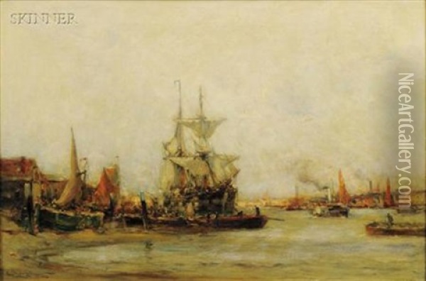 Harbor View Oil Painting - Edmund Aubrey Hunt