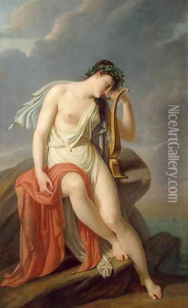 Sappho on the Leucadian Cliff Oil Painting - Pierre-Narcisse Guerin
