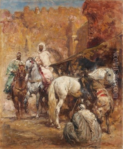 Caid Marocain Et Son Escorte Oil Painting - Henri Emilien Rousseau