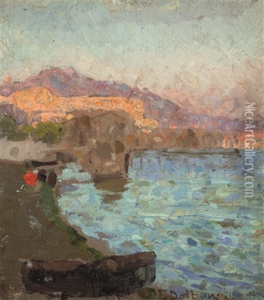 Marina Di Napoli Oil Painting - Eduardo Dalbono