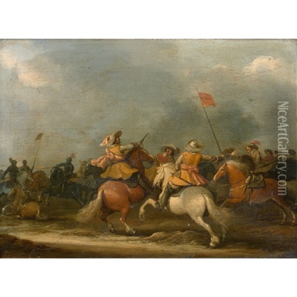Un Choc De Cavalerie Oil Painting - Jan de Martszen the Younger