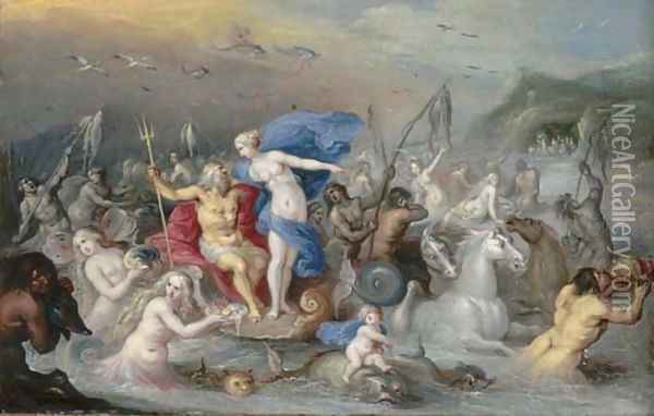 The Triumph of Neptune and Amphitrite Oil Painting - Frans II Francken