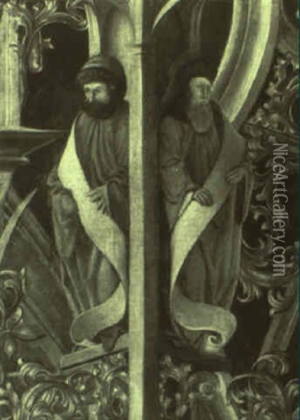 Architectural Details With Standing Figures Of Four Prophets Oil Painting - Marx Reichlich