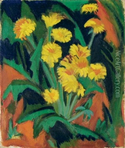 Lowenzahn Oil Painting - Ernst Ludwig Kirchner
