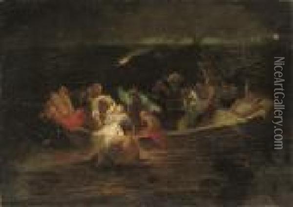 The Escape From Scias Oil Painting - Eugene Delacroix