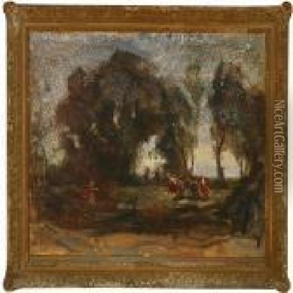 Forest With Dancing Persons Oil Painting - Jean-Baptiste-Camille Corot