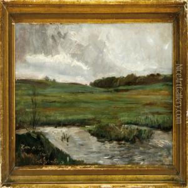 A Meadow Oil Painting - Albert Gottschalk